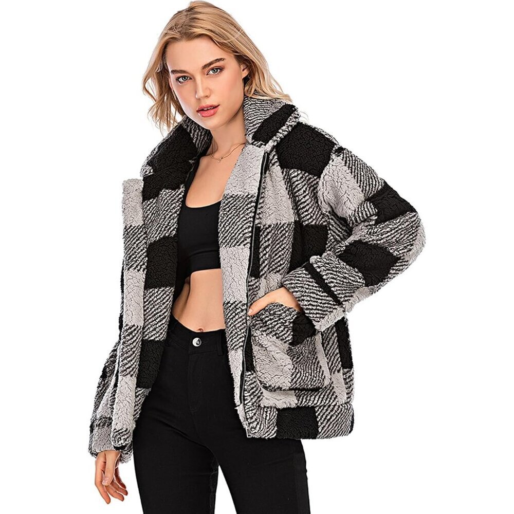 Women’s Faux Fur Coat Oversized Warm Outwear Casual Daily Winter Jacket - Picture 4 of 6